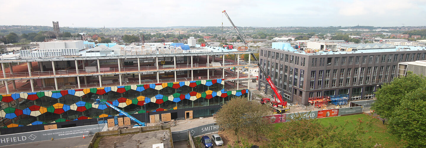 Two new office blocks under construction in the Central Business District of a major city