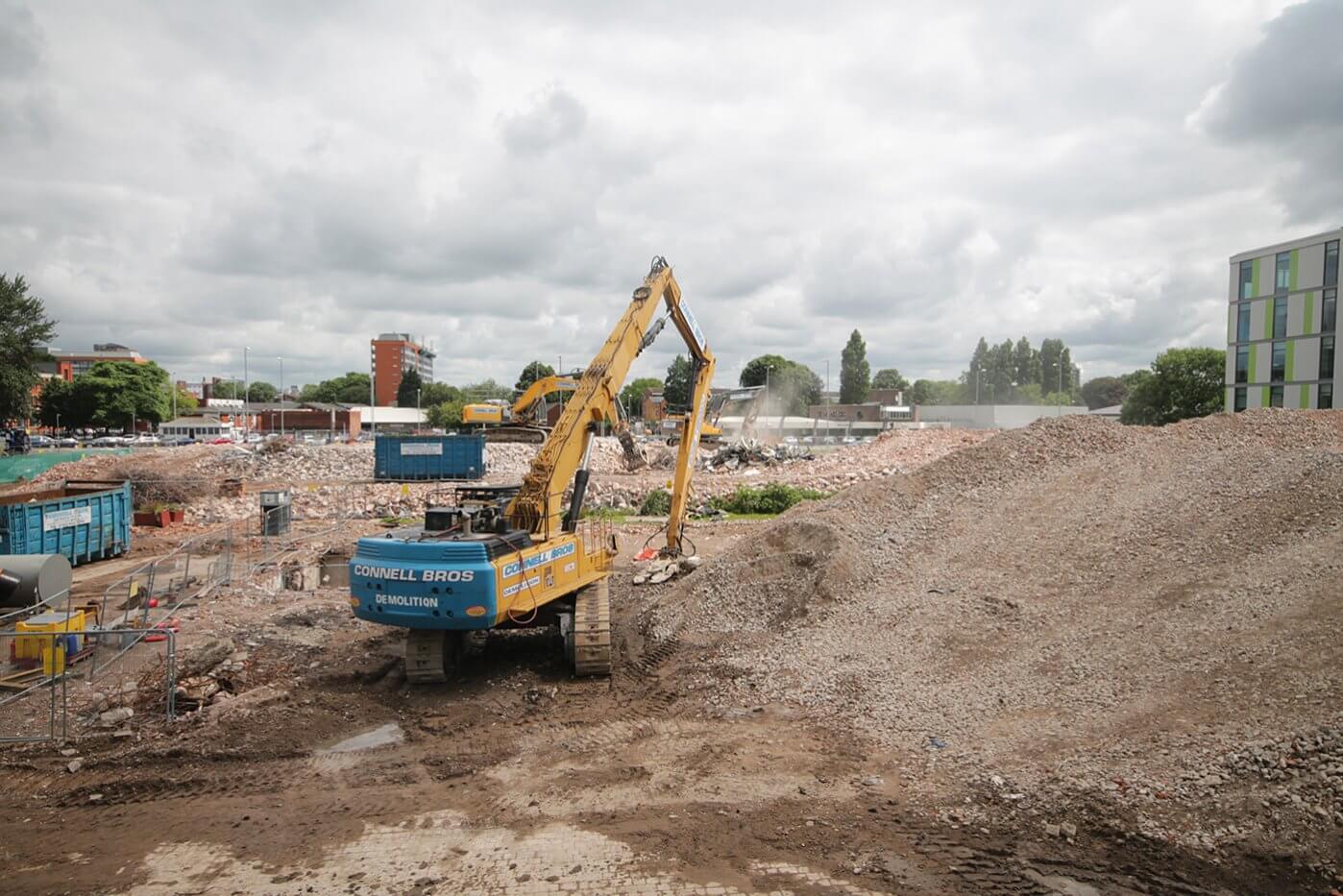 Former university building being demolished